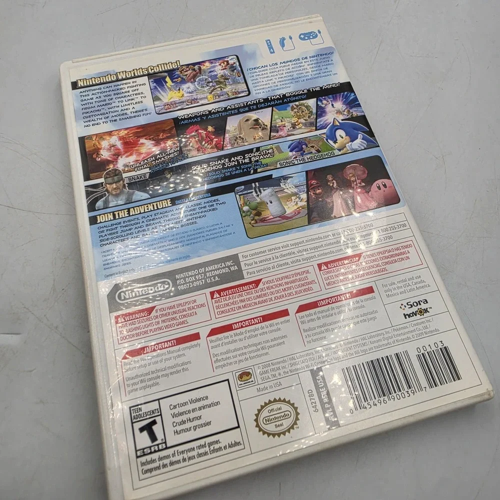 Nintendo Super Smash Bros. Brawl Nintendo Wii T NTSC-U/C 2008 Manual Included